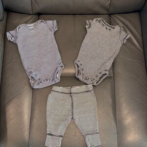 Striped Kids One Piece Set - Black and White and Navy and White